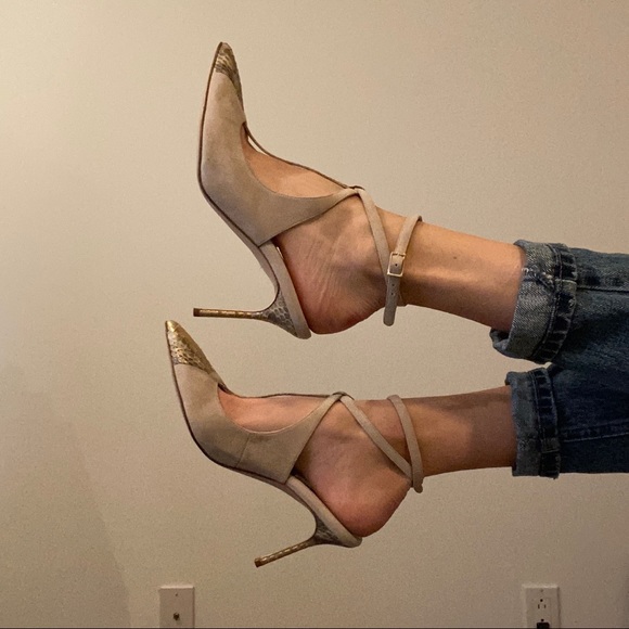 Sarah Flint Shoes - Pointed Toe Stiletto Pumps with Ankle Strap